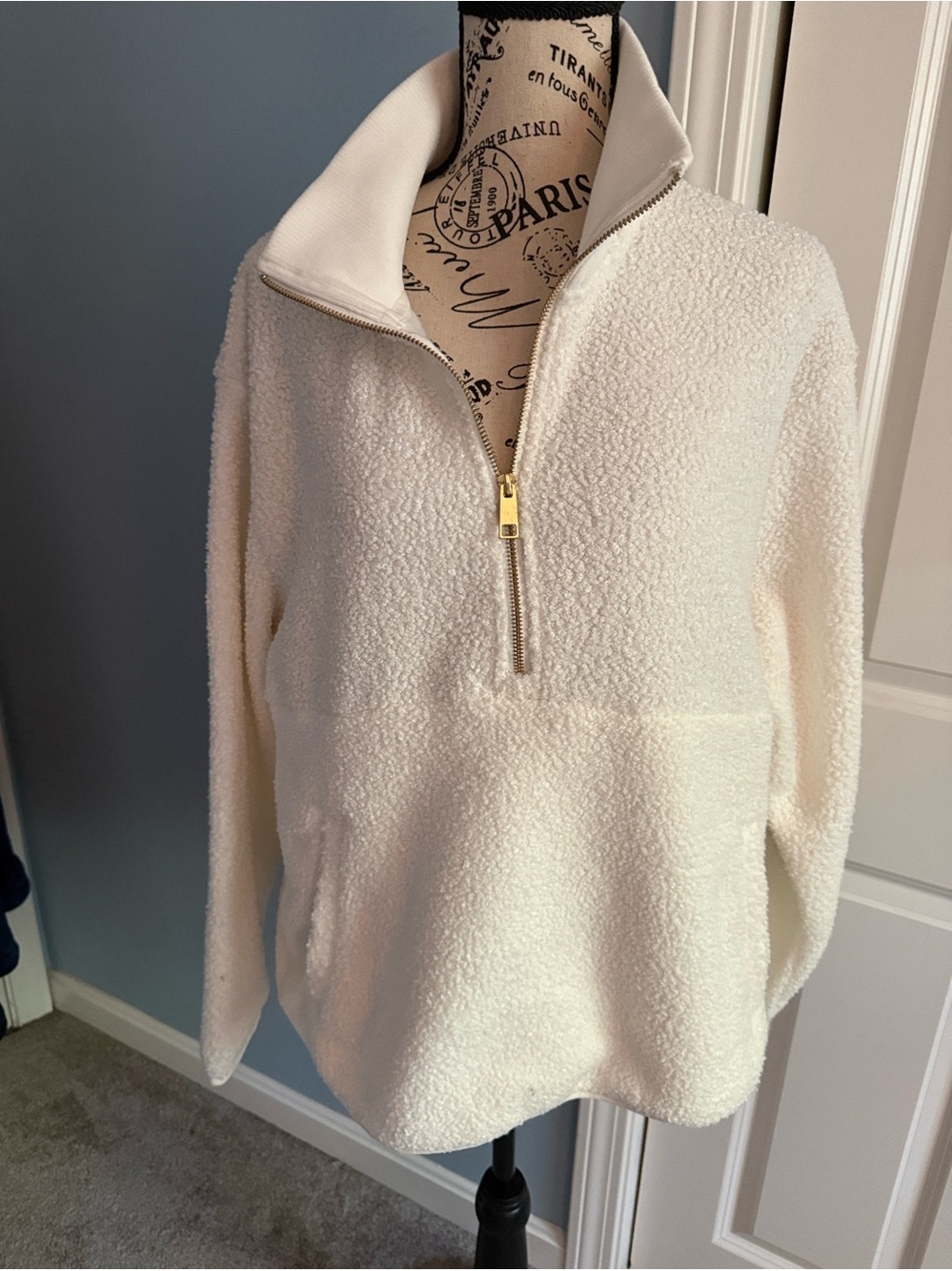 Off white 1/2 zip pullover
